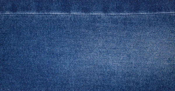 Texture Blue Jeans Denim Fabric Seam Background — 图库照片