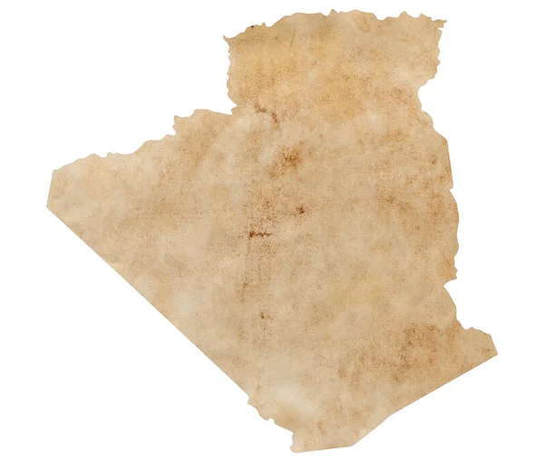 Map Algeria Old Brown Grunge Paper — Stockfoto