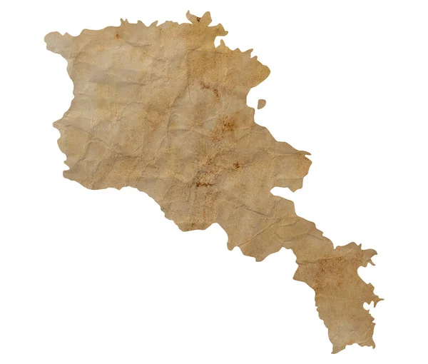Map Armenia Old Brown Grunge Paper — Foto Stock