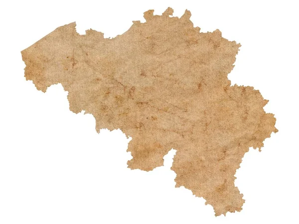 Map Belgium Old Brown Grunge Paper — Stock fotografie