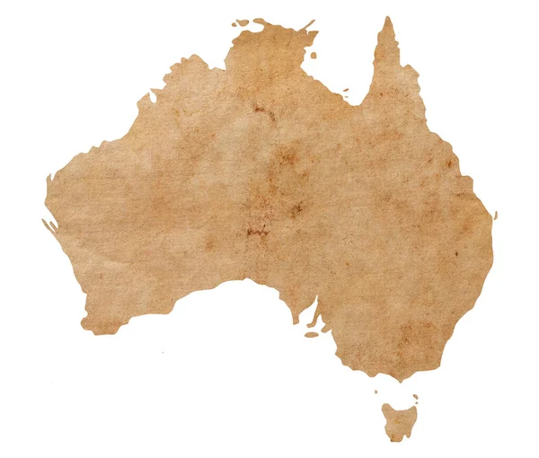 Карта Австралии Старой Коричневой Гранж Бумаге — стоковое фото