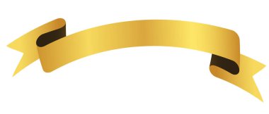 vektör tasarım ögesi - altın renkli kurdele bayrak etiketi