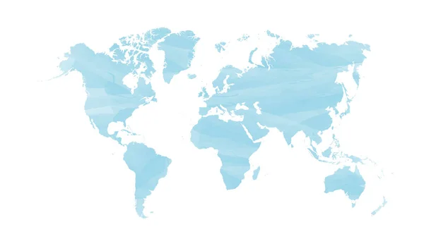 青い色の世界地図のベクトル図 — ストックベクタ