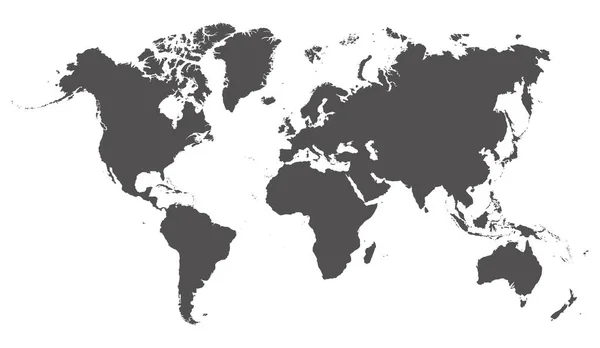 Vektorová Ilustrace Šedé Barevné Mapy Světa — Stockový vektor