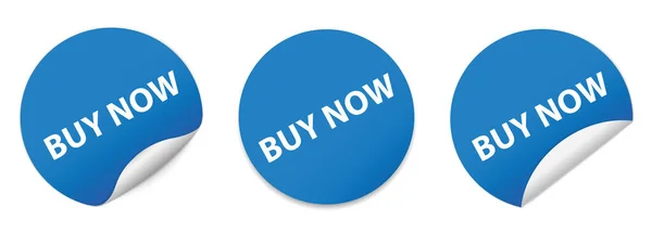 Koupit Teď Modré Kruhové Nálepky — Stockový vektor