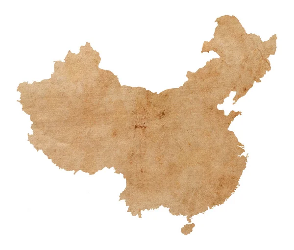 Mapa Chin Starym Brązowym Papierze Grunge — Zdjęcie stockowe