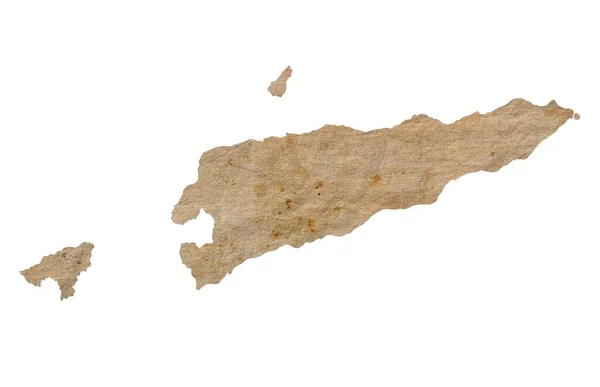Карта Східного Тимору Старому Коричневому Папері Гранджу — стокове фото