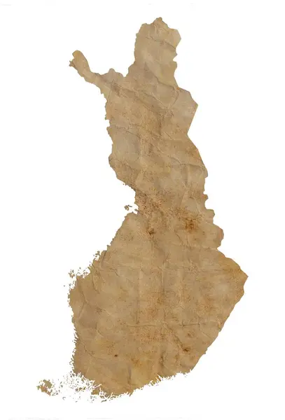 Карта Фінляндії Старому Коричневому Папері Гранджу — стокове фото
