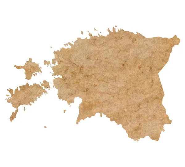 Map Estonia Old Brown Grunge Paper — Stock Photo, Image