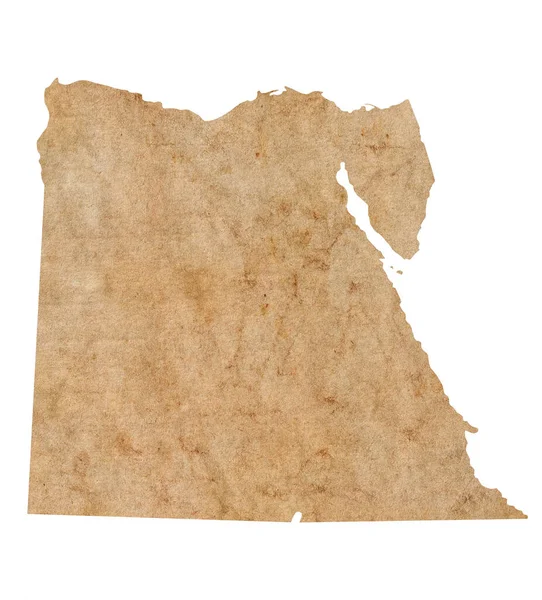 Mapa Egypta Starém Hnědém Grunge Papíru — Stock fotografie