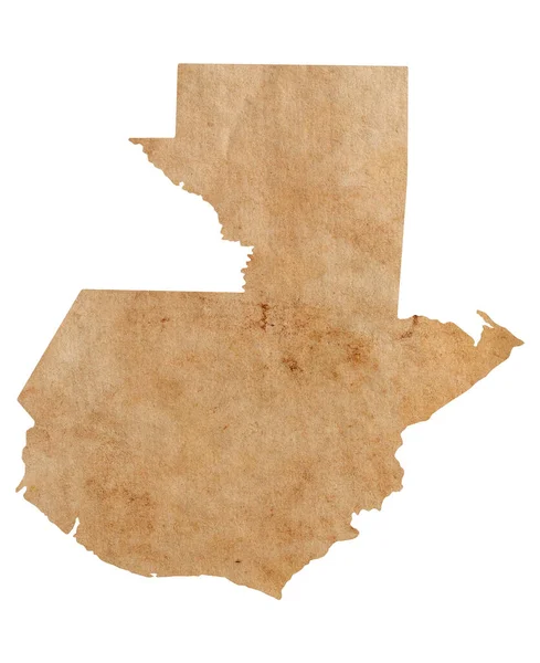 グアテマラの地図古い茶色のグランジ紙に — ストック写真