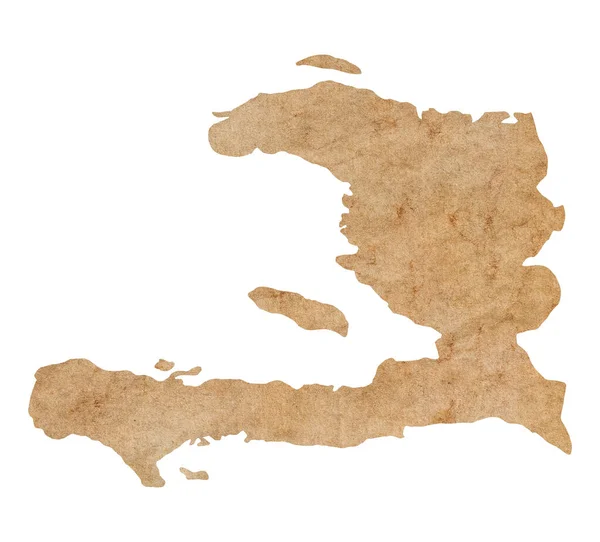 Mapa Haití Papel Grunge Marrón Viejo —  Fotos de Stock
