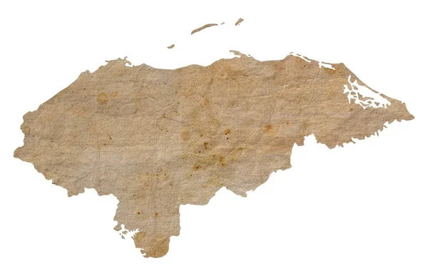 Harta Honduras Hârtie Grunge Maro Vechi — Fotografie, imagine de stoc