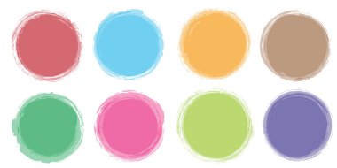 Çok renkli çember fırça boyanmış pankartların vektör çizimleri