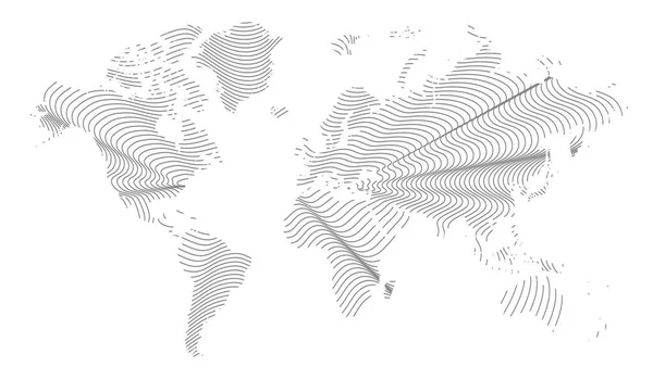Wektor Ilustracja Szarego Kolorowe Paski Świata Mapa — Wektor stockowy