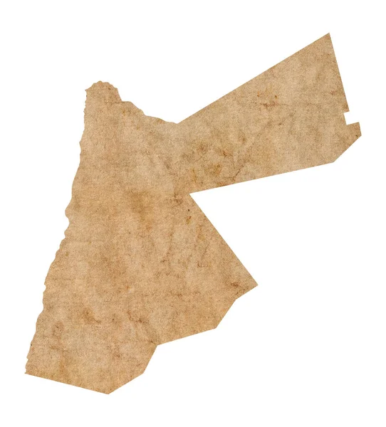 Карта Иордании Старой Коричневой Гранж Бумаге — стоковое фото