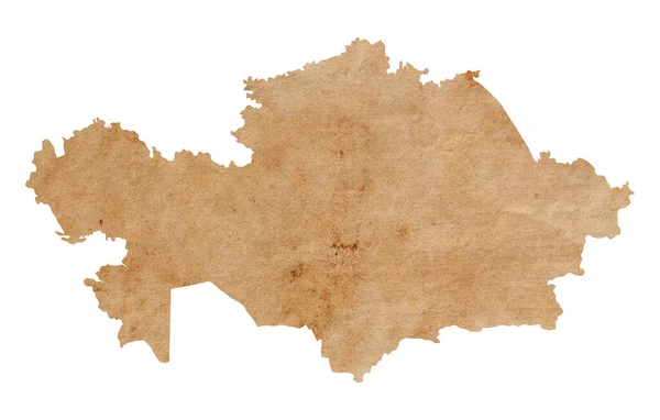 Map Kazakhstan Old Brown Grunge Paper — Stock Photo, Image