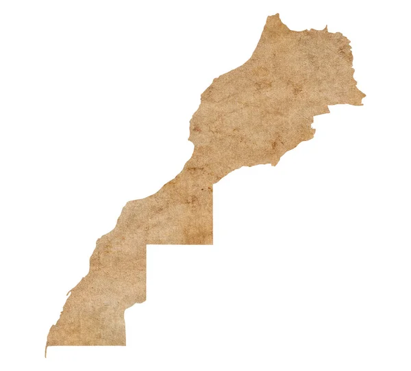 Mapa Marruecos Papel Grunge Marrón Viejo —  Fotos de Stock