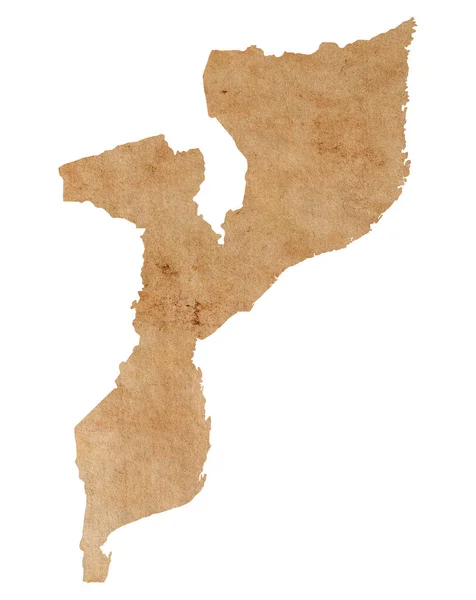 Mapa Mosambiku Starém Hnědém Grunge Papíru — Stock fotografie
