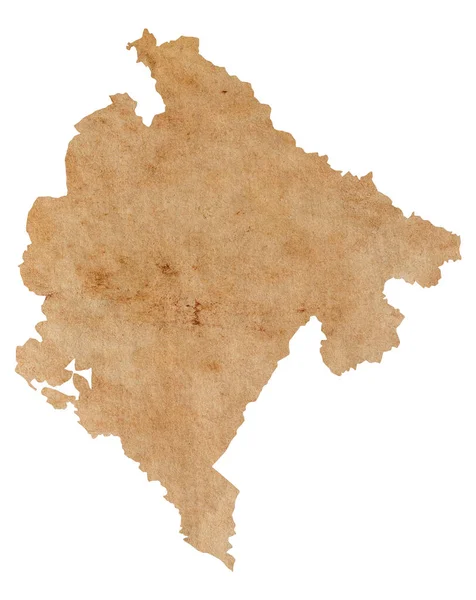 Karte Von Montenegro Auf Altem Braunem Grunge Papier — Stockfoto