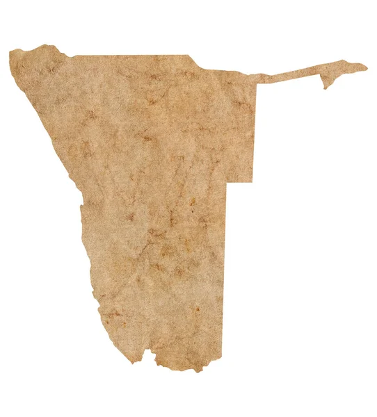 Mapa Namibie Starém Hnědém Grunge Papíru — Stock fotografie