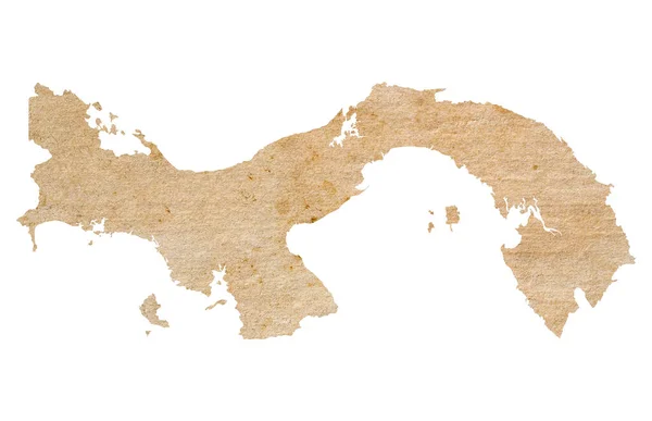 Eski Kahverengi Grunge Kağıdında Panama Haritası — Stok fotoğraf