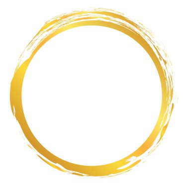 Altın renkli çember fırça boyalı pankartın vektör çizimi