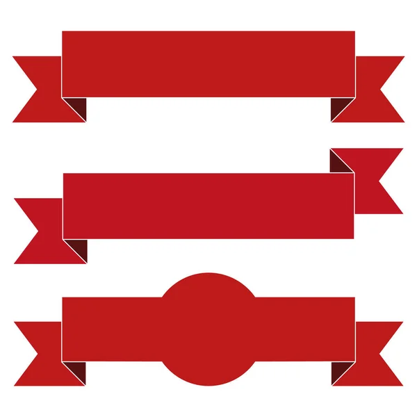 Διανυσματικό Στοιχείο Σχεδιασμού Κόκκινο Χρώμα Κορδέλα Πανό — Διανυσματικό Αρχείο