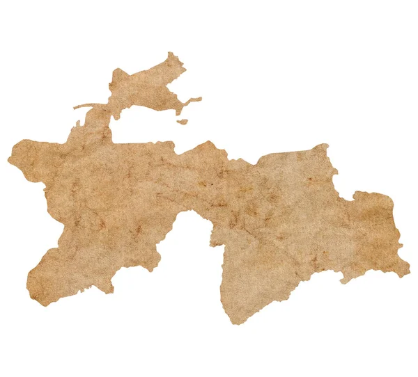 Карта Таджикистана Старой Коричневой Гранж Бумаге — стоковое фото
