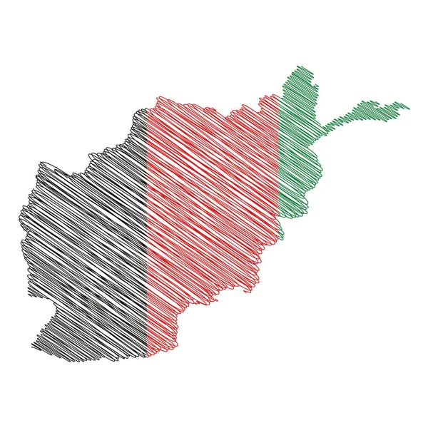 깃발에 아프가니스탄의 지도를 — 스톡 벡터