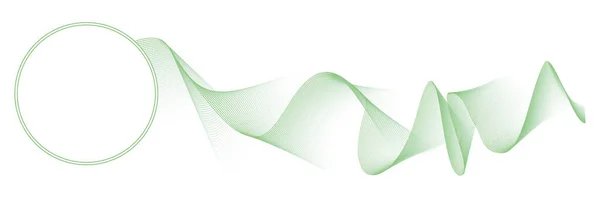 Abstrakcyjny Wektor Ilustracja Zielonych Kolorowych Linii Fal Ramą Okręgu Tło — Wektor stockowy