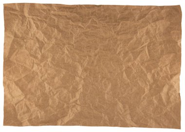 Eski boş kahverengi grunge kağıdının izole edilmiş fotoğrafı.