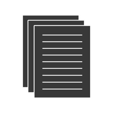 Beyaz arkaplan üzerindeki belge kağıdının vektör simgesi