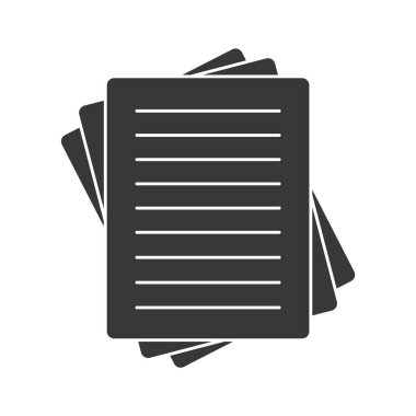 Beyaz arkaplan üzerindeki belge kağıdının vektör simgesi