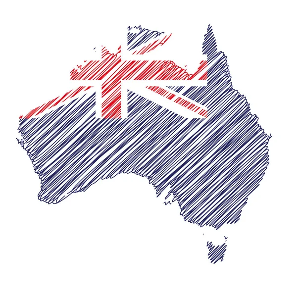 Векторная Иллюстрация Цветной Карты Флага Австралии — стоковый вектор