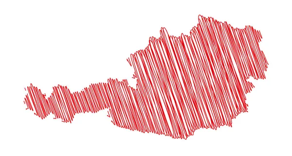 Διανυσματική Απεικόνιση Του Χρωματιστού Χάρτη Scribble Της Αυστρίας — Διανυσματικό Αρχείο