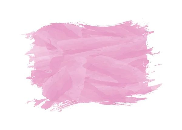 Pink Watercolor Vector Brush Painted Ink Stamp Banner Frame — Stock vektor