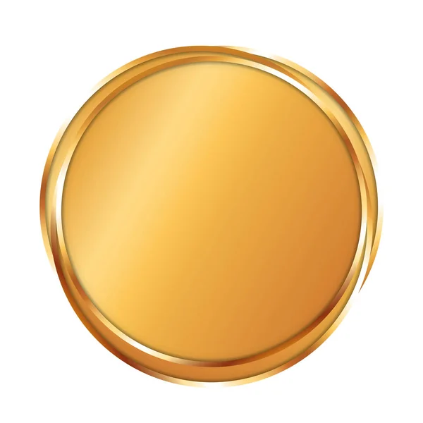 Vector Illustration Gold Colored Circle Award Banner — Stockvektor