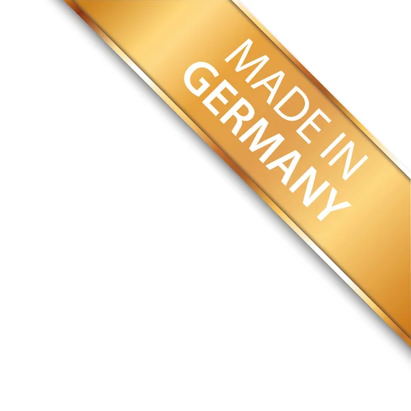 Made Germany Vector Illustration Gold Corner Ribbon Banner Gold Colored —  Vetores de Stock