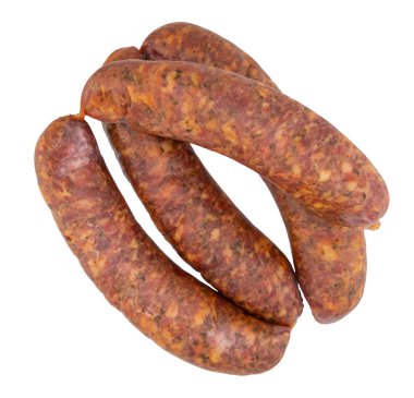 Domuz sosisinin izole edilmiş yakın plan fotoğrafı.