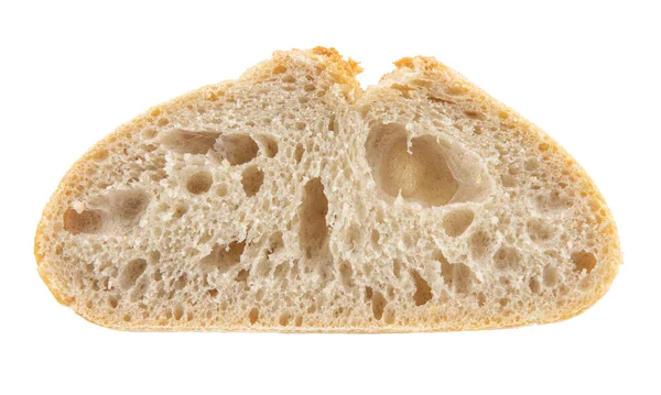 Izolovaná Fotografie Krajíce Chleba Ciabatta — Stock fotografie