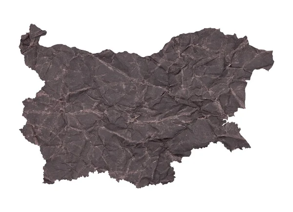 Mapa Bulharska Starém Tmavém Zmačkaném Grunge Papíru — Stock fotografie