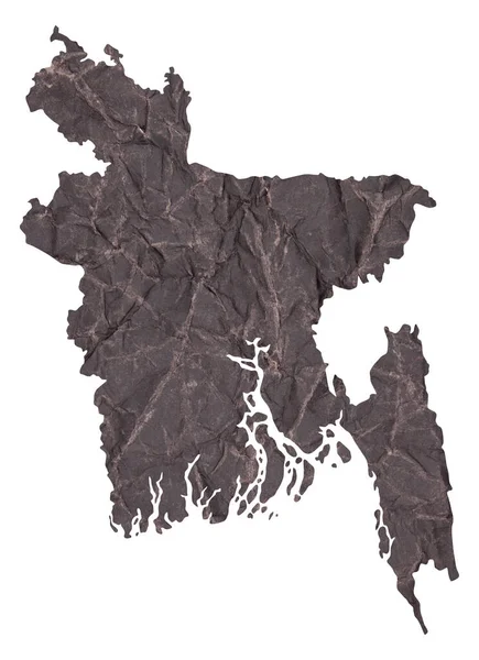 Karte Von Bangladesch Auf Altem Zerknittertem Grunge Papier — Stockfoto
