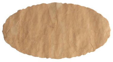 Eski boş beyaz grunge kağıt oval pankartın izole fotoğrafı