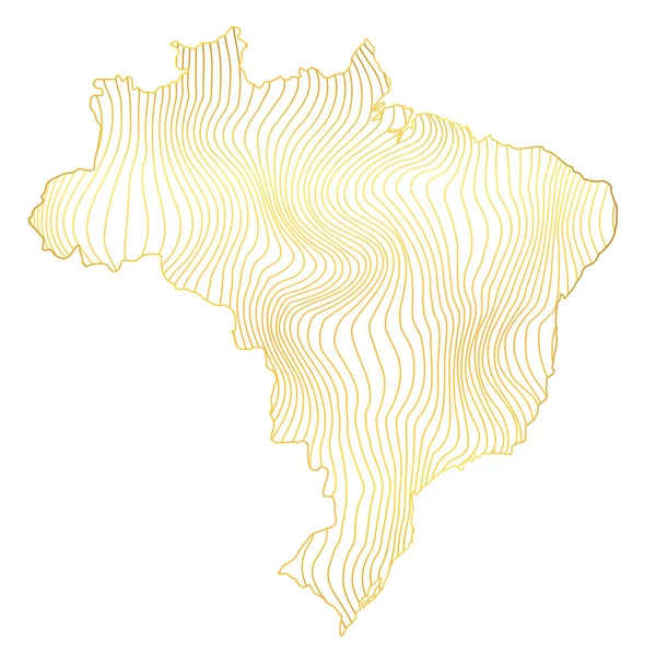 Mappa Astratta Del Brasile Illustrazione Vettoriale Della Mappa Strisce Color — Vettoriale Stock