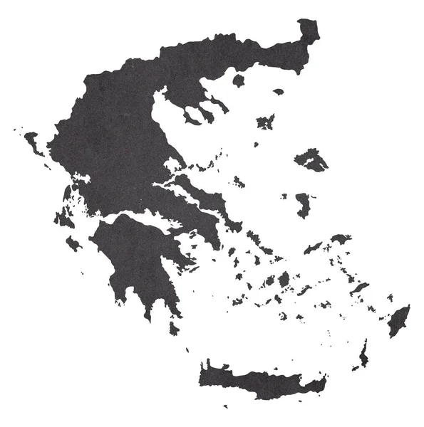 Mapa Grecji Starym Czarnym Papierze Grunge — Zdjęcie stockowe