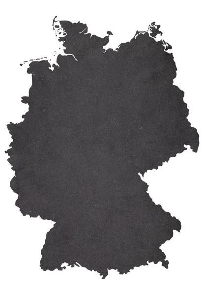 Map Germany Old Black Grunge Paper — Stock Photo, Image