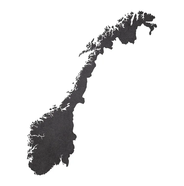Mapa Noruega Velho Papel Grunge Preto — Fotografia de Stock