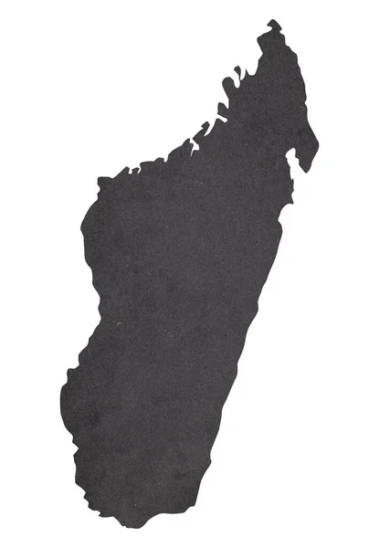 Mapa Madagascar Viejo Papel Grunge Negro — Foto de Stock