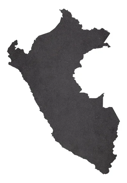 Карта Перу Старой Черной Гранж Бумаге — стоковое фото